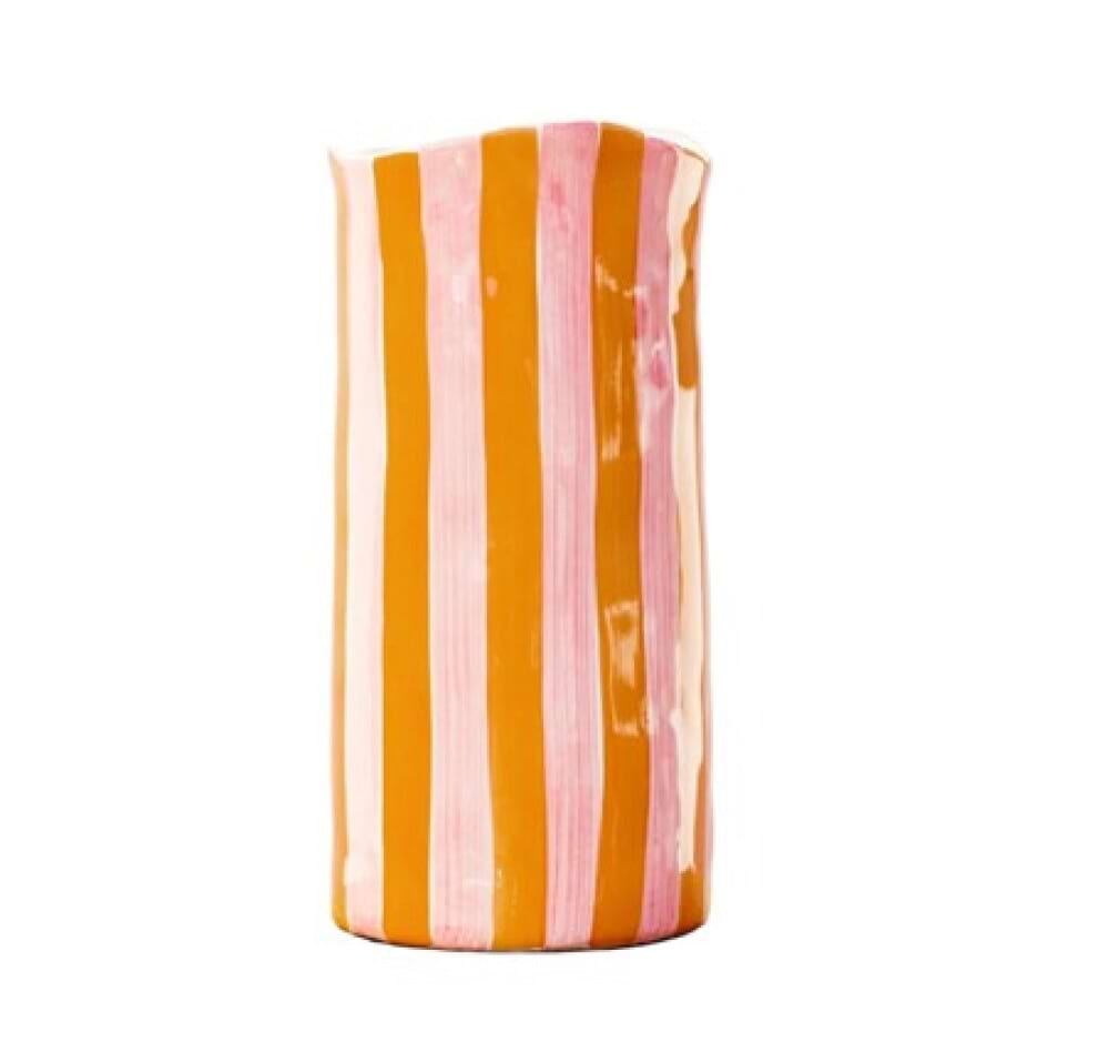 NOSS & CO - Large Vase - Pink & Orange Stripe