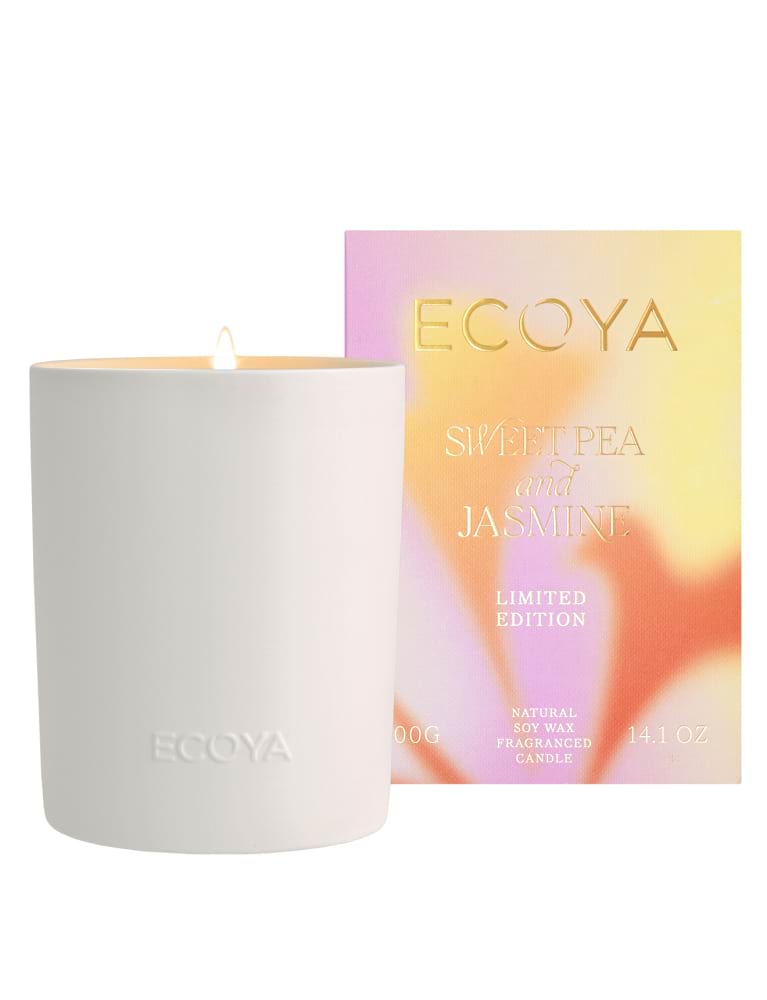 ECOYA Sweet Pea & Jasmine Ceramic Madison Candle