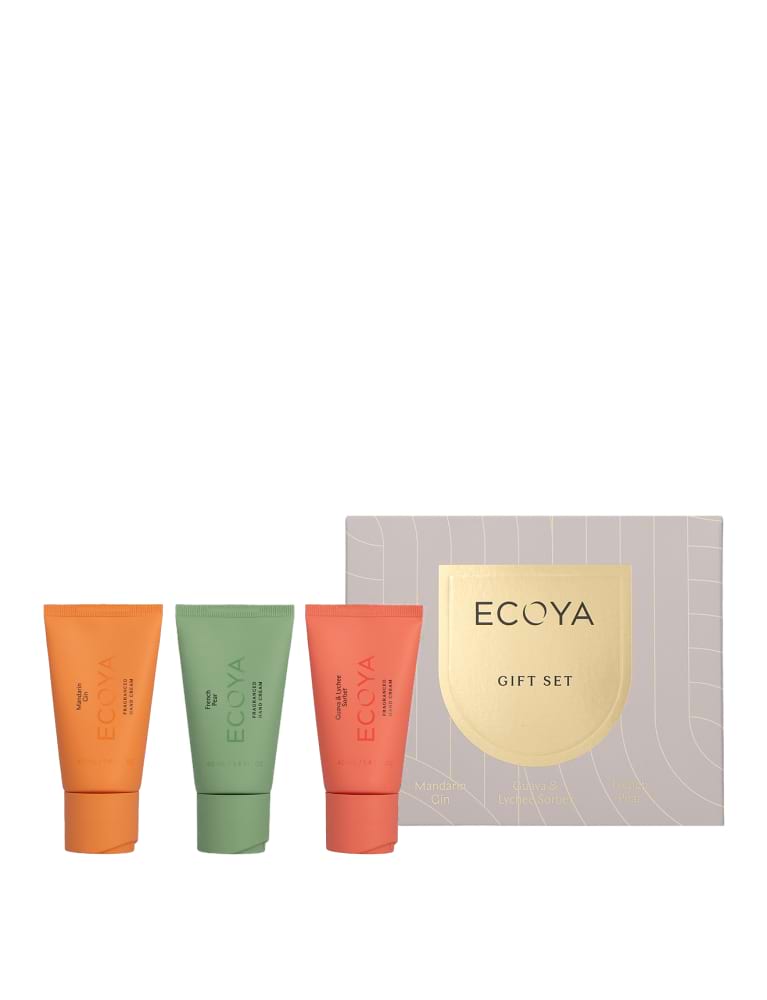 ECOYA The Hand Cream Edit Mandarin Gin, French Pear And Guava & Lychee Sorbet
