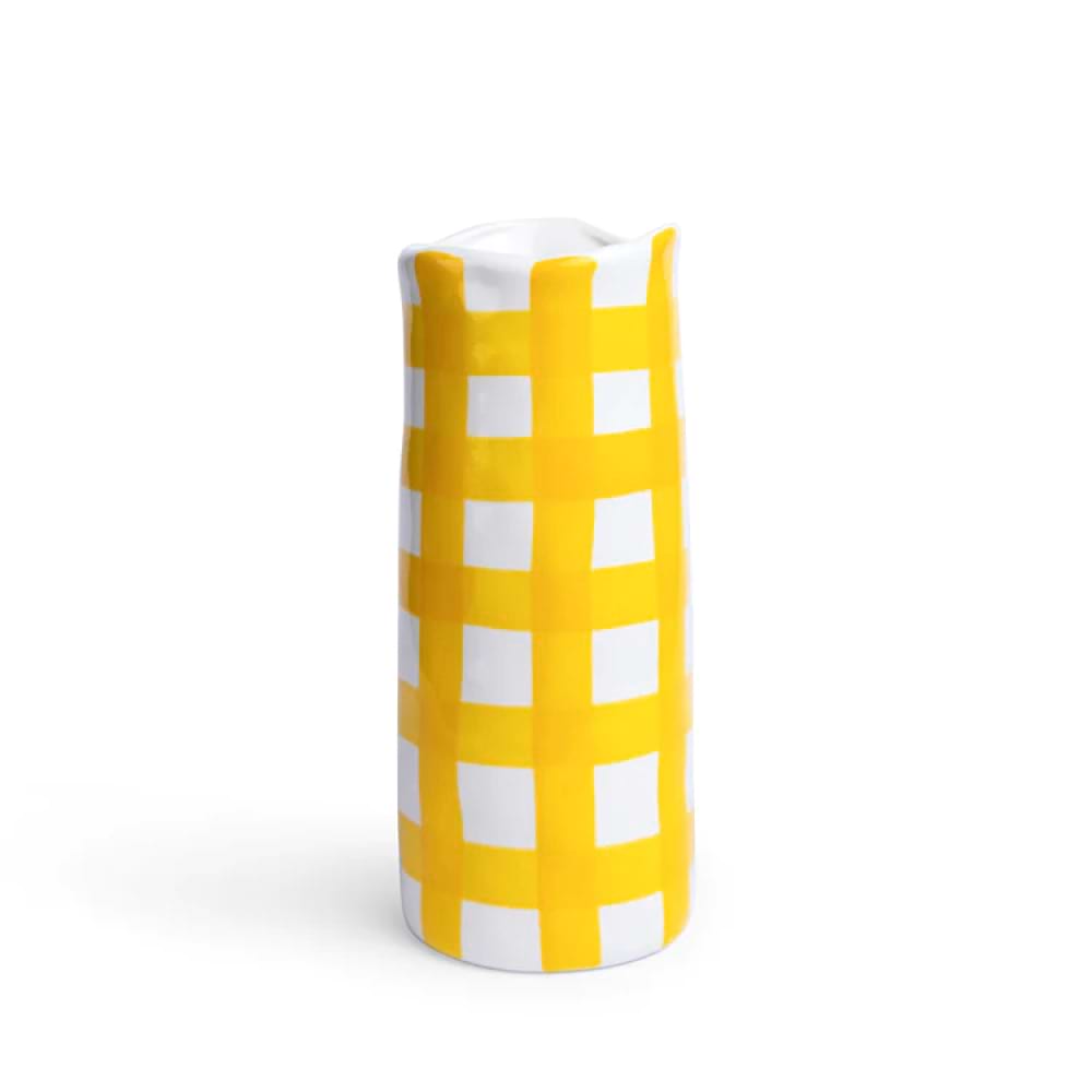 NOSS & CO Medium Vase - Yellow Gingham