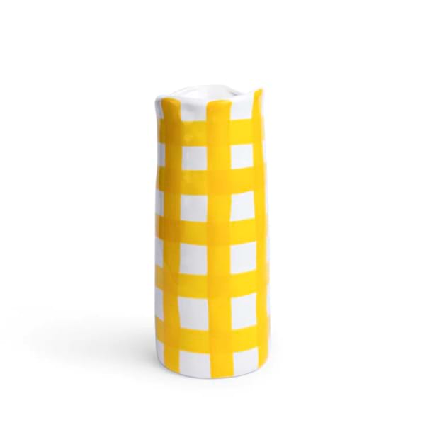 NOSS & CO Medium Vase - Yellow Gingham
