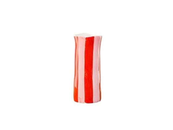 Noss & Co. Small Red & Pink Stripe Vase